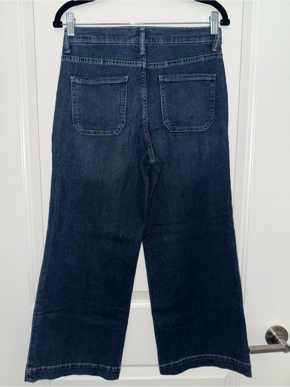 Time And Tru Dark Wash High Rise Wide Leg Cropped Jeans - Picture 5 of 10